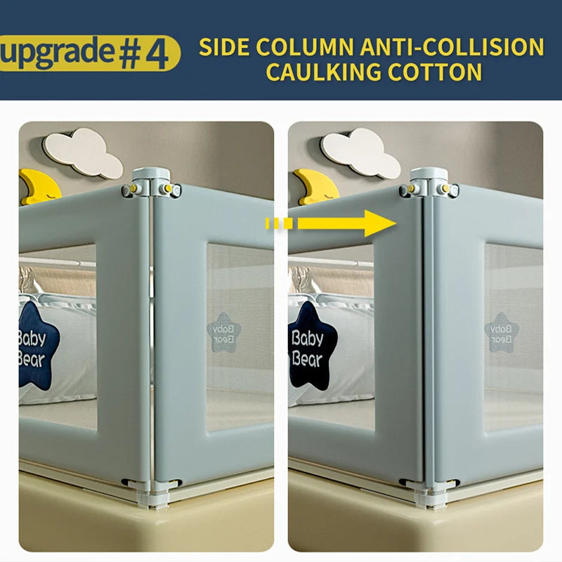 Foldable Baby Protective Playpen Fence Bed Rail Guardrail