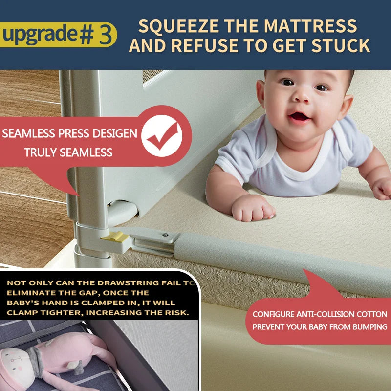 Foldable Baby Protective Playpen Fence Bed Rail Guardrail