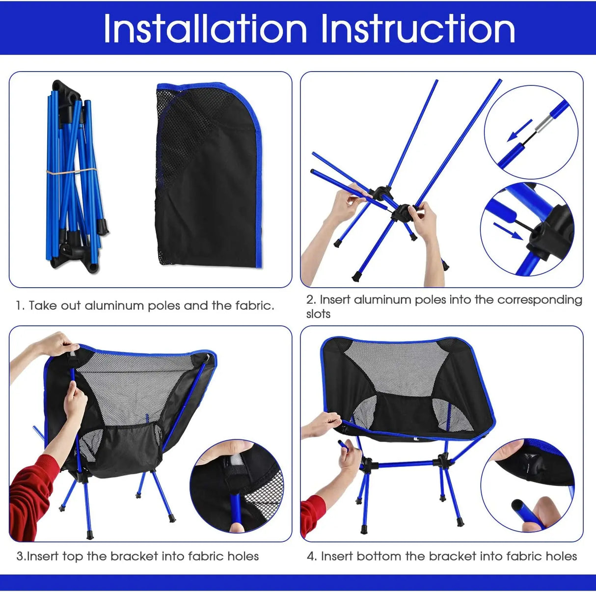Folding Chair Ultralight Detachable Portable Lightweight Chair Folding
