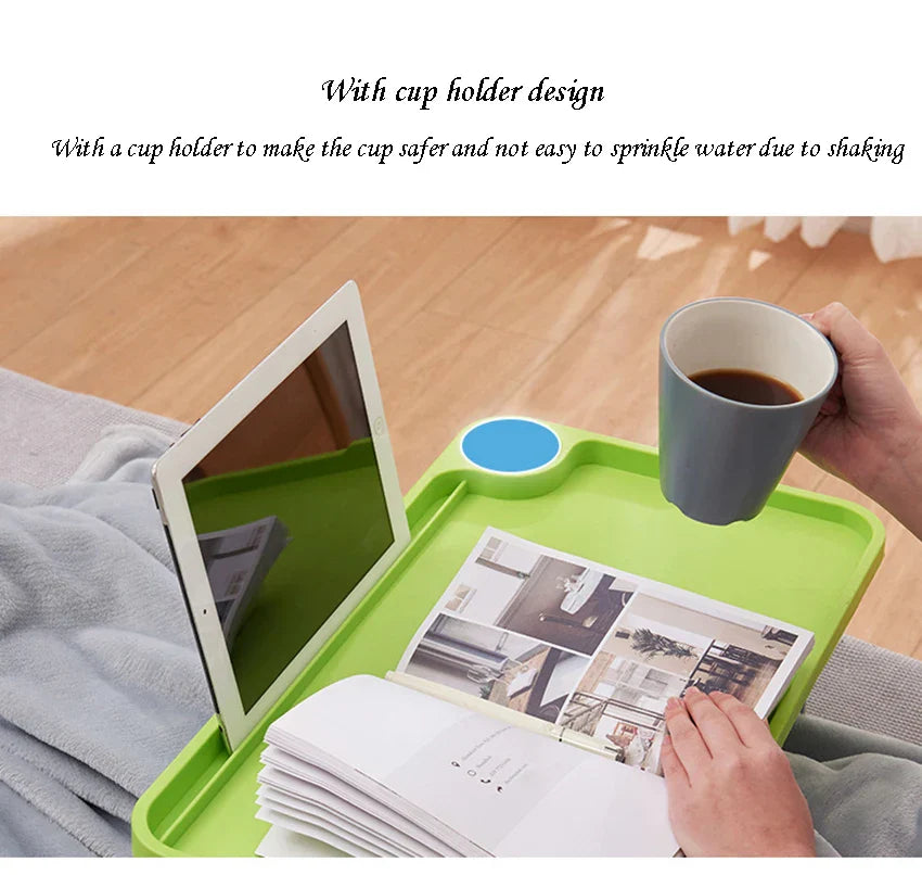 Folding Computer Desk With Cup Holder Portable Bed