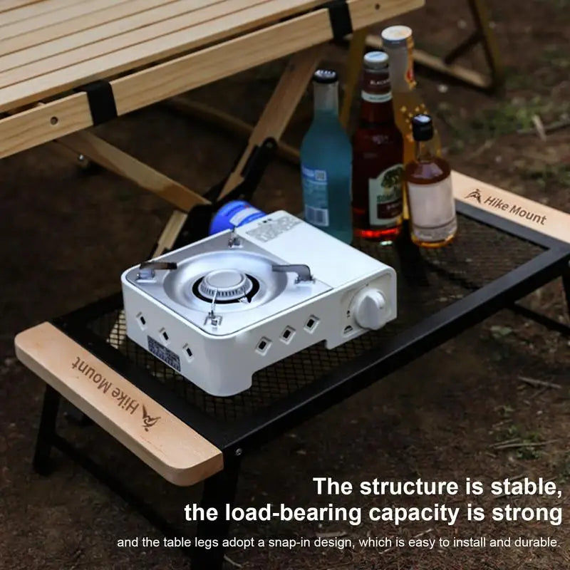 Folding Table With Iron Mesh Outdoor Camping Portable