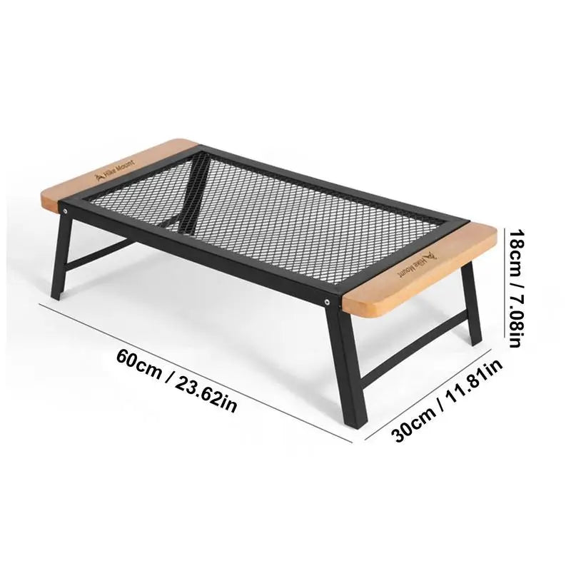 Folding Table With Iron Mesh Outdoor Camping Portable