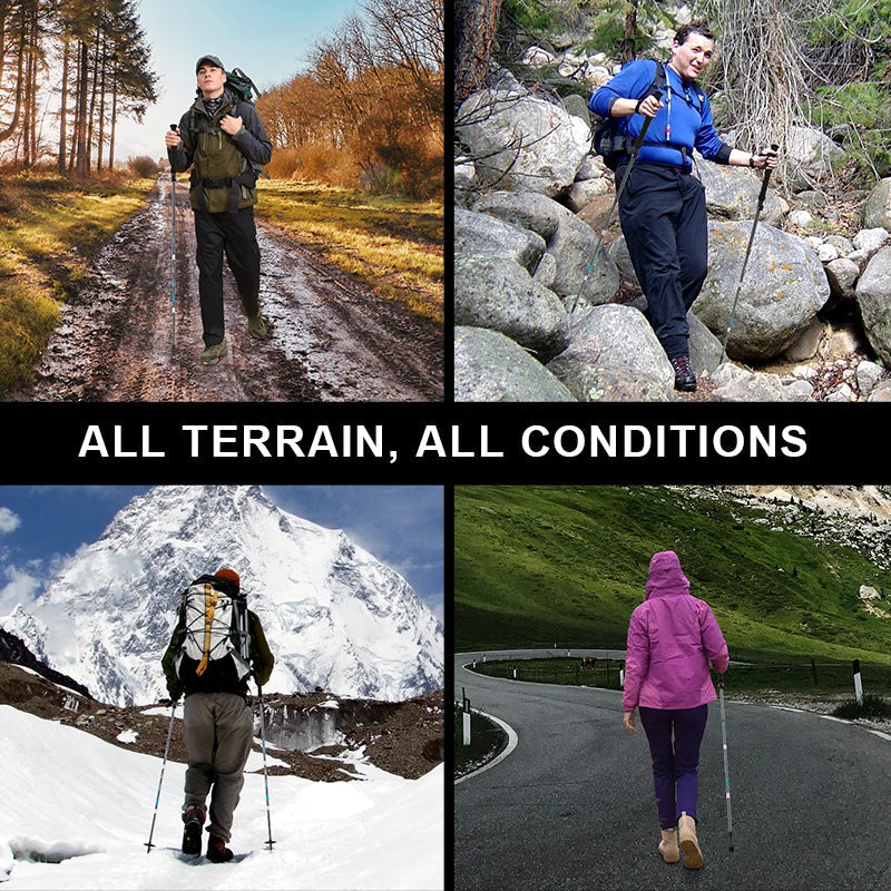 Folding Trekking Poles Ultralight Nordic Walking Stick Hiking