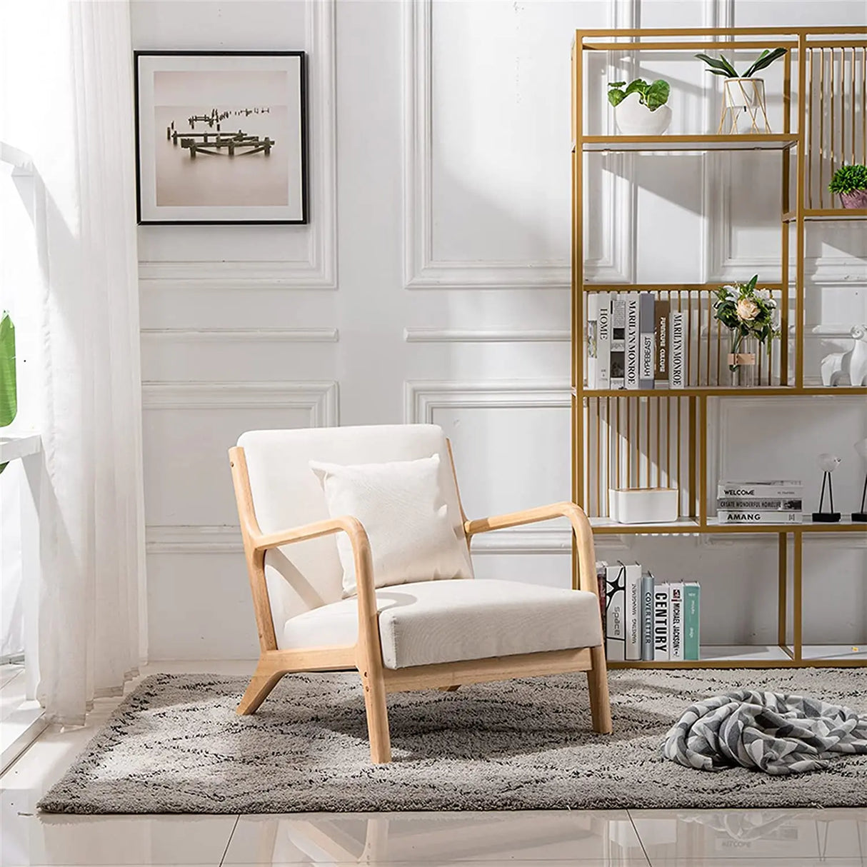 Formwell-Retro Modern Accent Chair, Mid-Century Sofa Chair, Solid