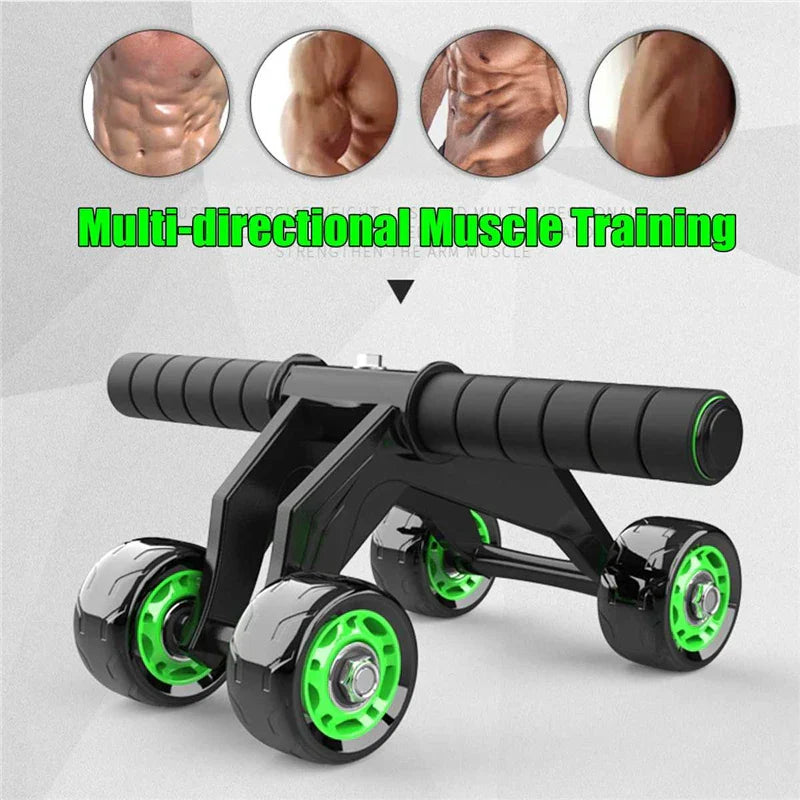 Four Wheeled Abdominal Wheel Ab Roller Non-slip Arm