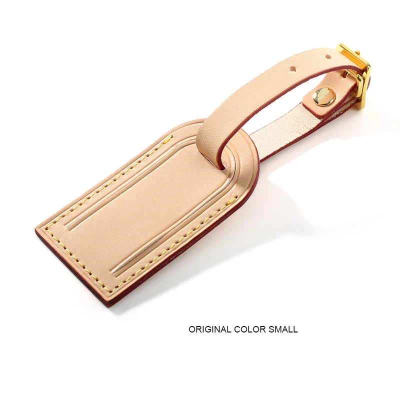 Free Monogrammed Vegetable Tanned Leather Luggage Tag Aircraft