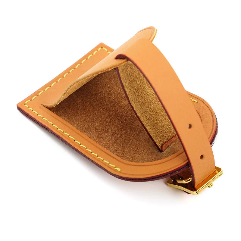 Free Monogrammed Vegetable Tanned Leather Luggage Tag Aircraft