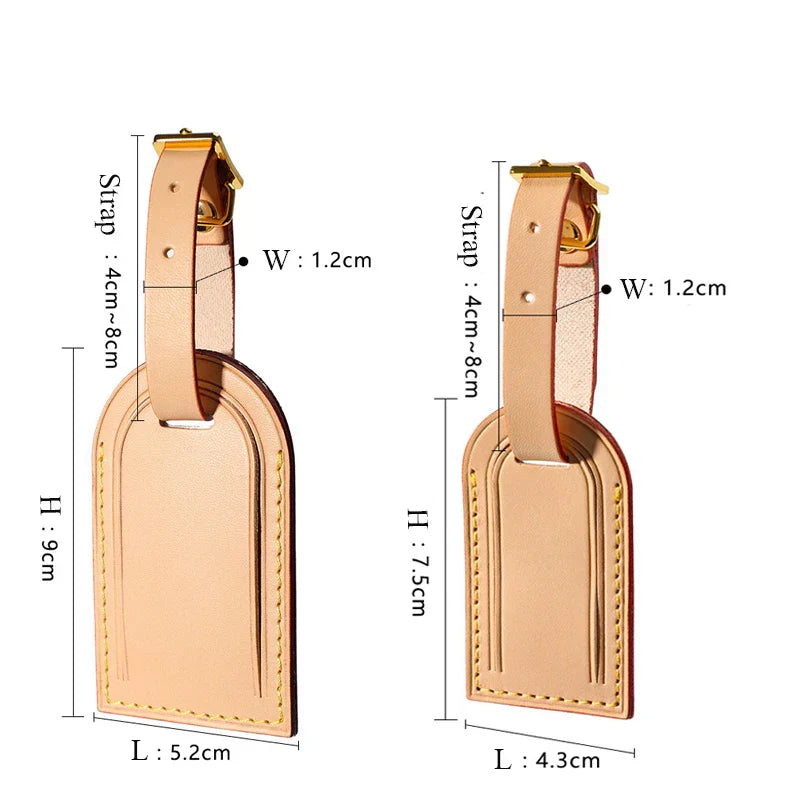 Free Monogrammed Vegetable Tanned Leather Luggage Tag Aircraft