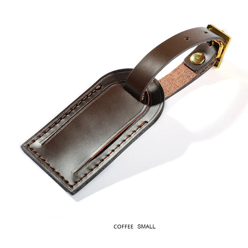 Free Monogrammed Vegetable Tanned Leather Luggage Tag Aircraft