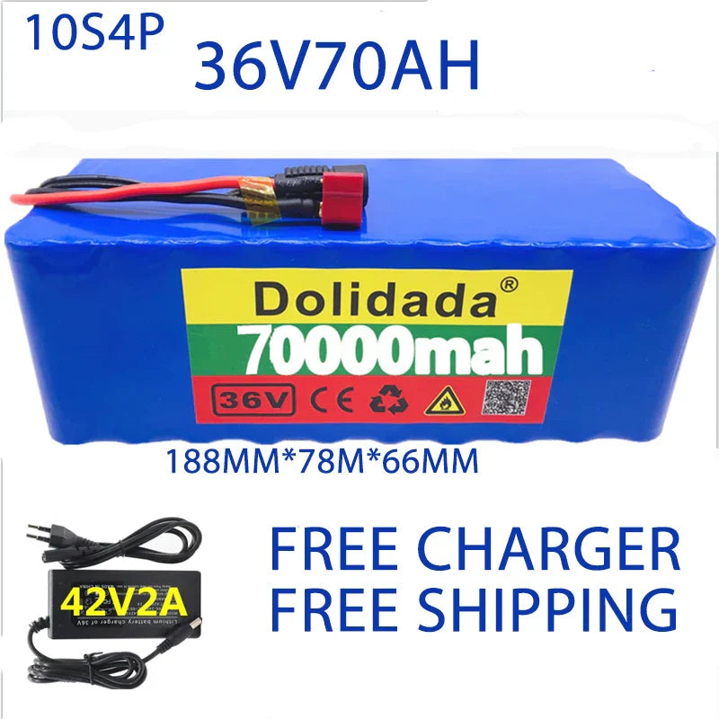 Free shipping 36V battery 10S4P 100Ah battery pack