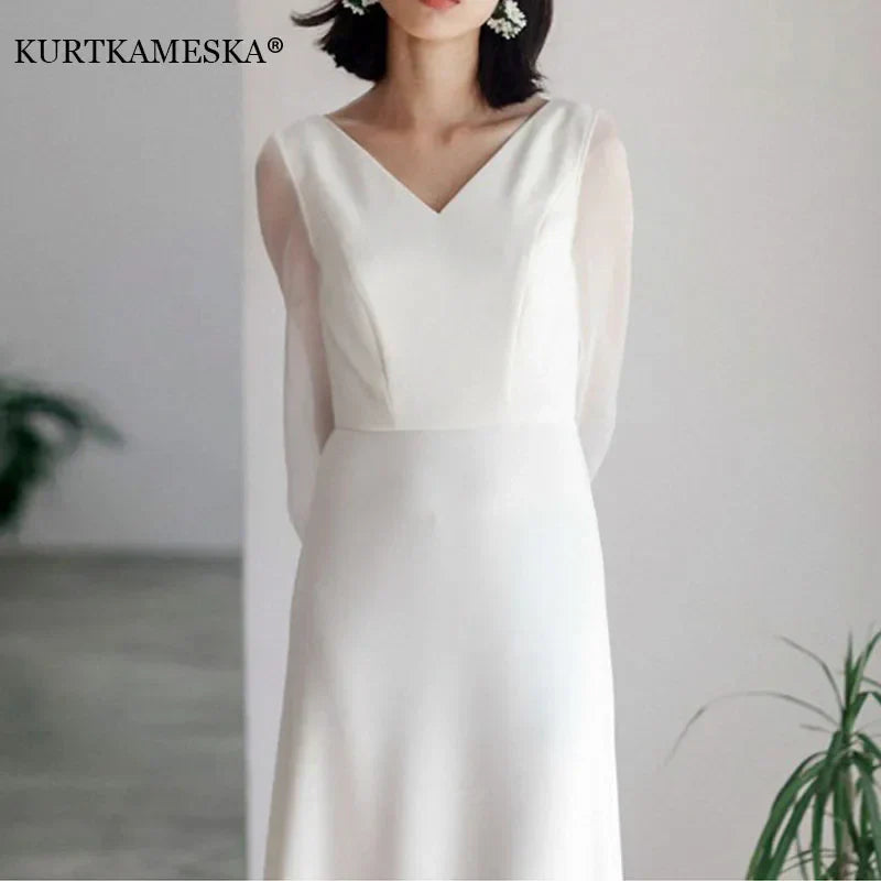 French White Wedding Dresses for Bride Elegant Sexy