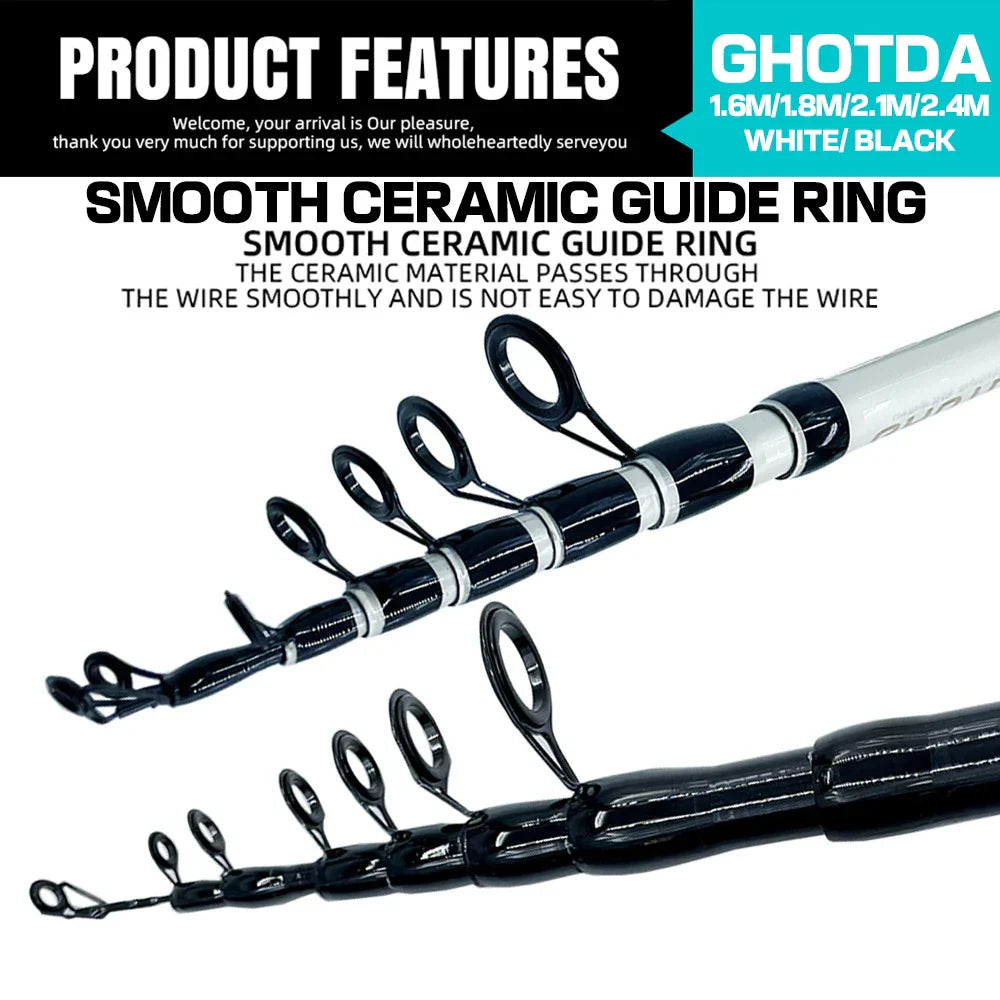 GHOTDA Ultra-light Telescopic Lure Rod 1.6 -2.4 M