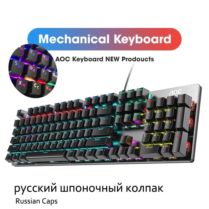GK410 104 Keys Metal Panel Mechanical Keyboard RGB