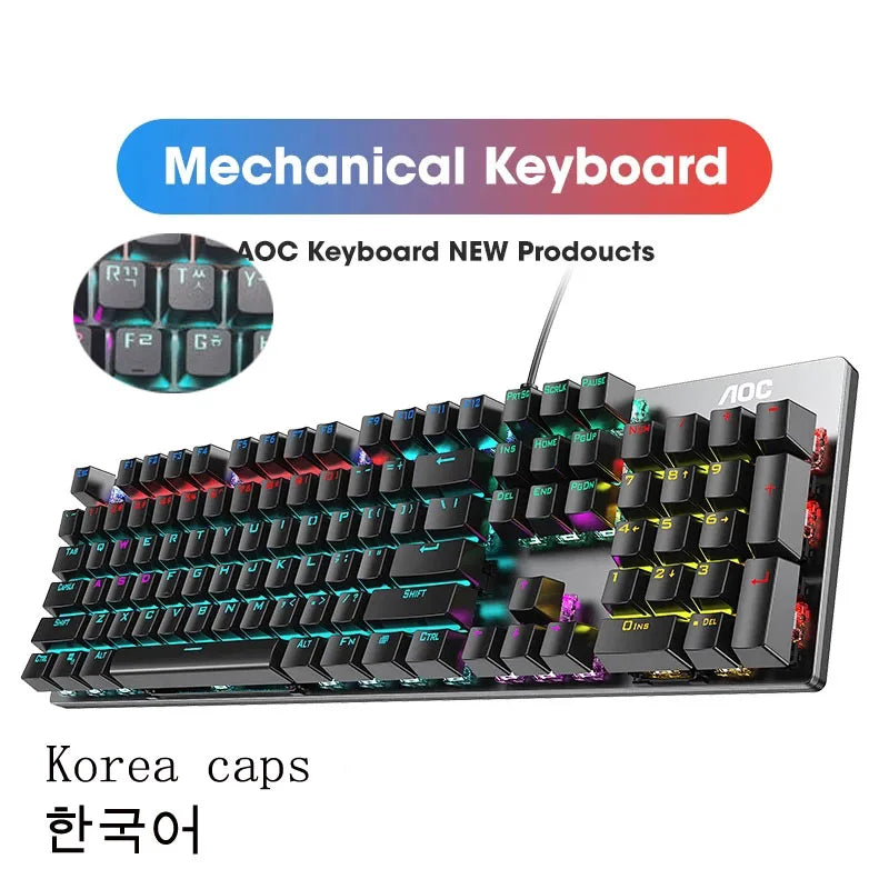 GK410 104 Keys Metal Panel Mechanical Keyboard RGB