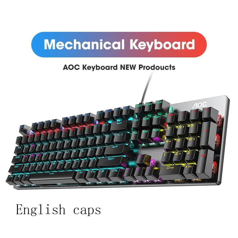 GK410 104 Keys Metal Panel Mechanical Keyboard RGB