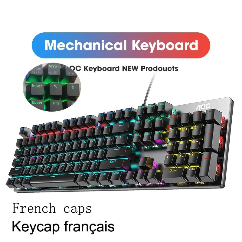 GK410 104 Keys Metal Panel Mechanical Keyboard RGB