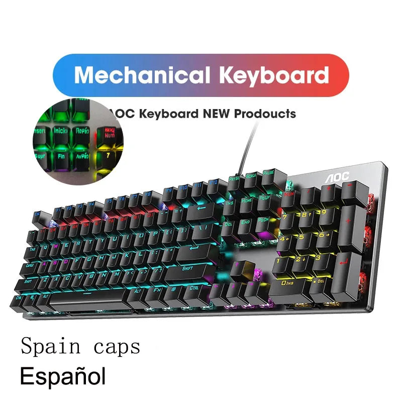 GK410 104 Keys Metal Panel Mechanical Keyboard RGB