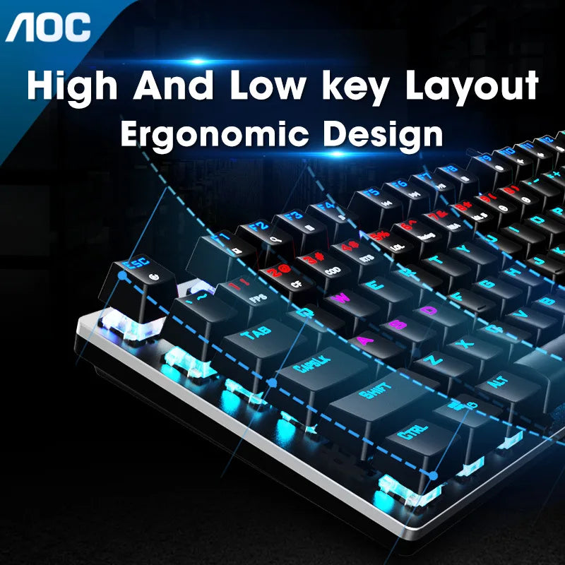 GK410 104 Keys Metal Panel Mechanical Keyboard RGB