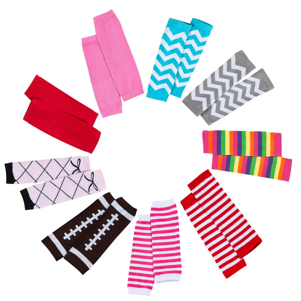 Girls Leg Warmers Stripe Toddler Leggings Cotton Knee