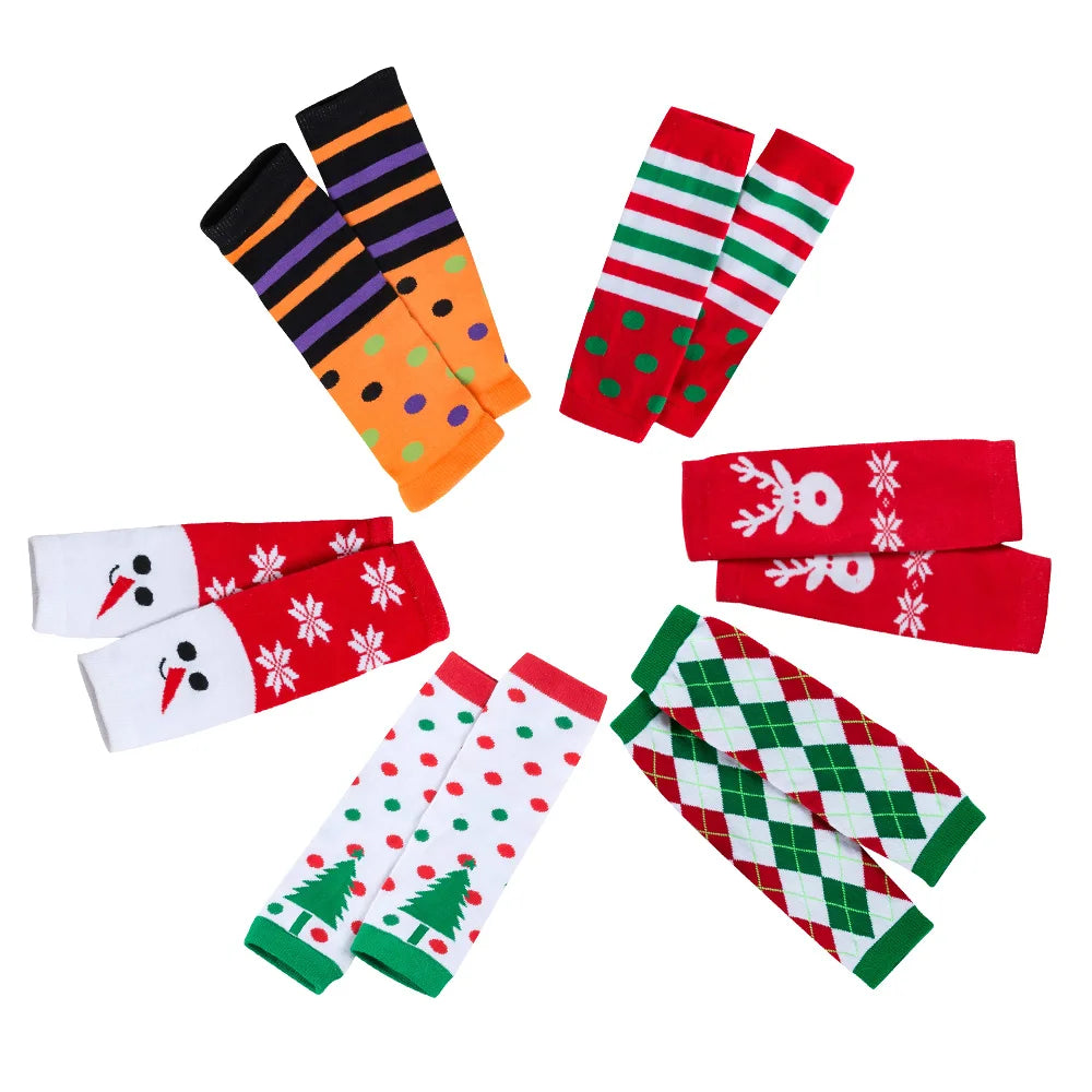 Girls Leg Warmers Stripe Toddler Leggings Cotton Knee