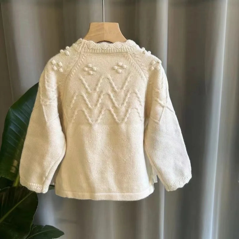 Girls Pullover Sweater Childrens Lace Style Childrens Clothing