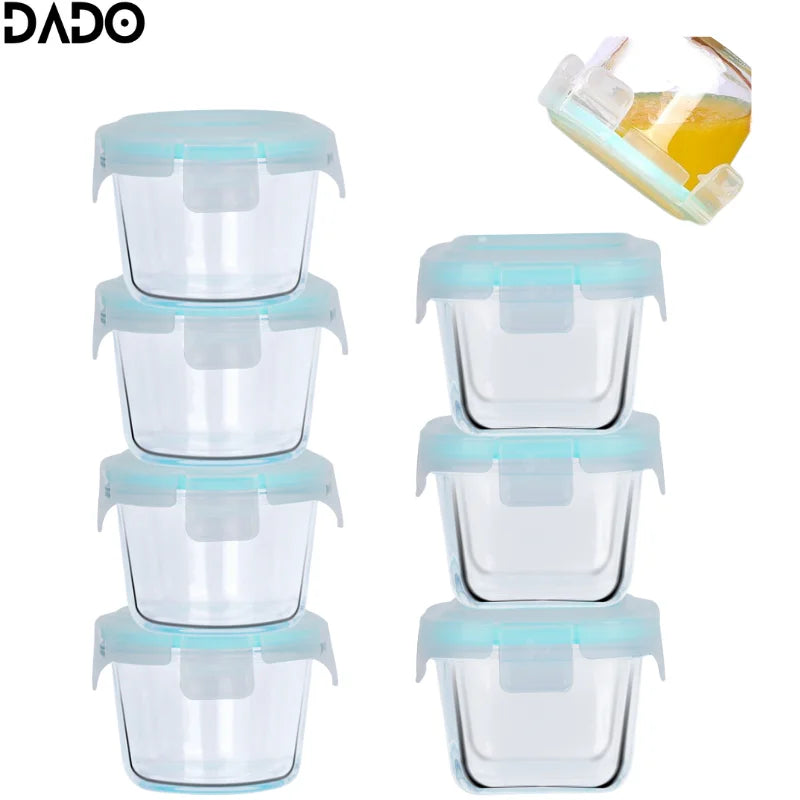 Glass Baby Food Storage Containers Leak-Proof Microwavable Snack