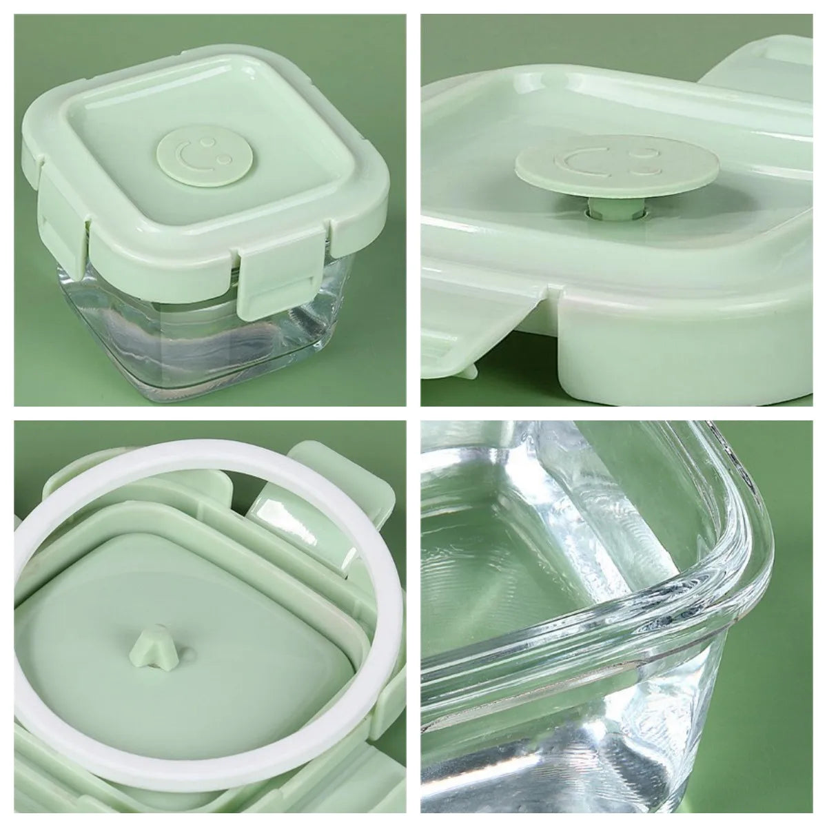 Glass Baby Food Storage Containers Leak-Proof Microwavable Snack