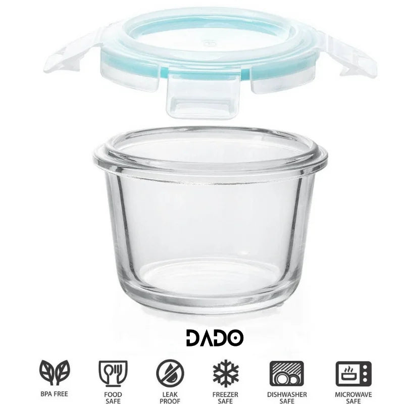 Glass Baby Food Storage Containers Leak-Proof Microwavable Snack
