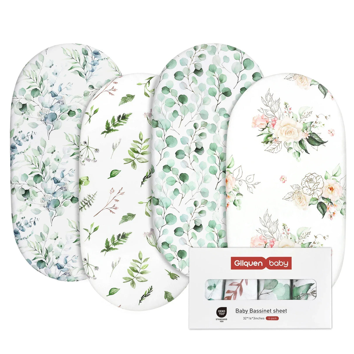 Gllquen Baby Bassinet Sheets Pack Breathable Cozy Fitted