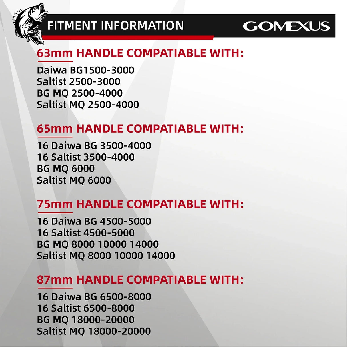 Gomexus Power Handle For Daiwa BG MQ Saltist