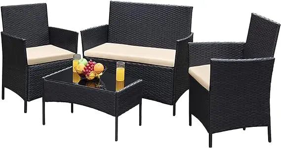 Greesum Patio Furniture 4 Pieces Conversation Sets Outdoor