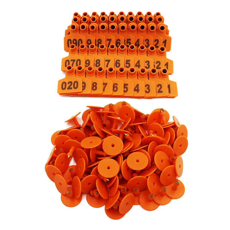 100Pcs Pig Goat Ear Tag Sighs 001-500 Animal