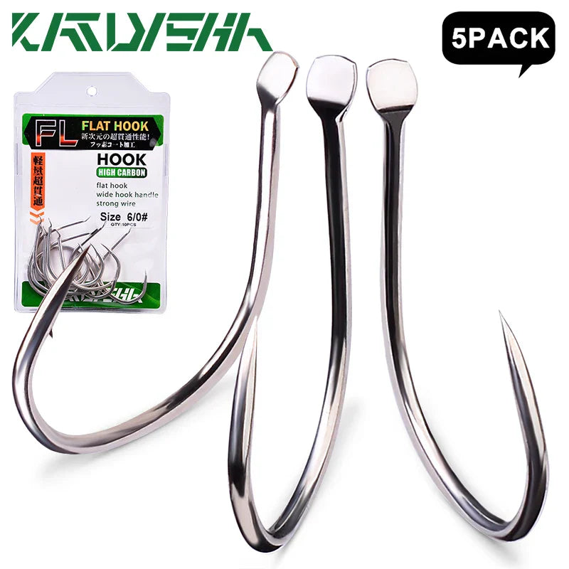 KATYUSHA 50Pcs Jigging Fishing Hooks Size 1/0-2/0-3/0-4/0-5/0# Slow