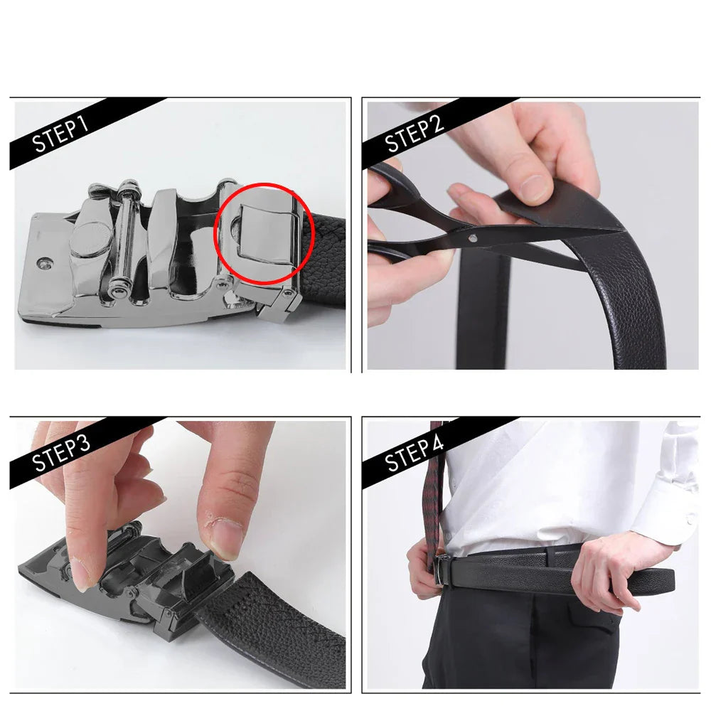 BISON DENIM Men's Belt Cow Leather Belts Brand