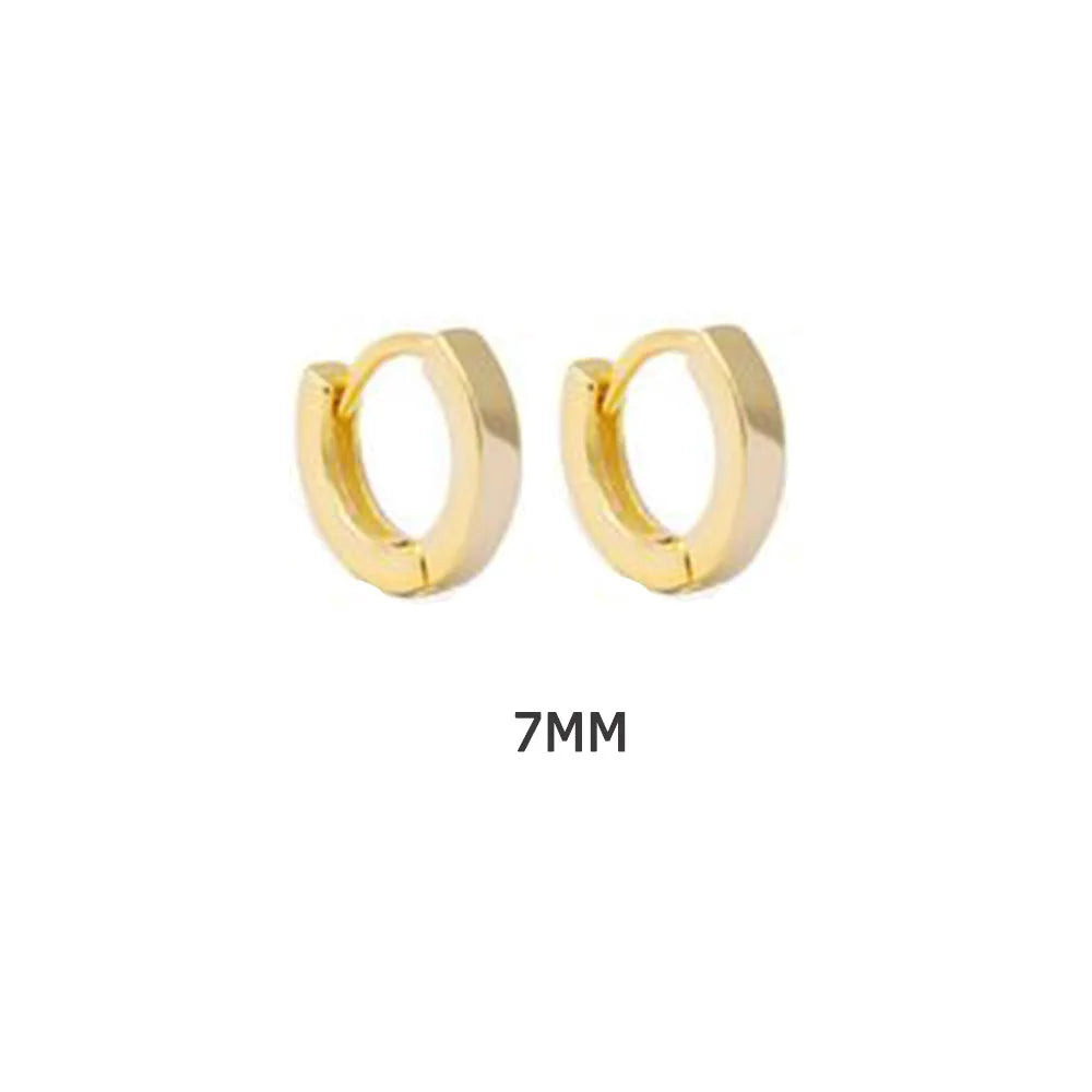ANDYWEN 925 Sterling Silver Gold Plain 5mm 6mm