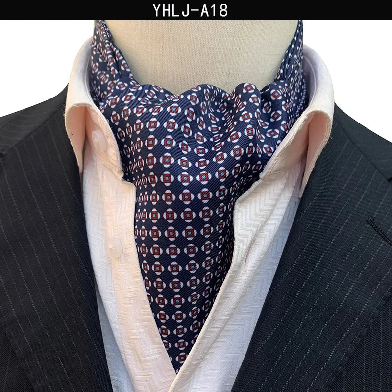 Men Vintage Polka Dot Wedding Formal Cravat Ascot