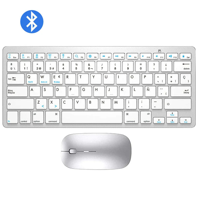 Bluetooth Keyboard Mouse Combo Ultra-Slim Mute Keycap Wireless
