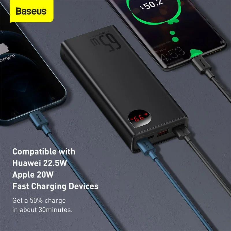 Baseus 65W Power Bank 20000mAh Portable Charging Powerbank