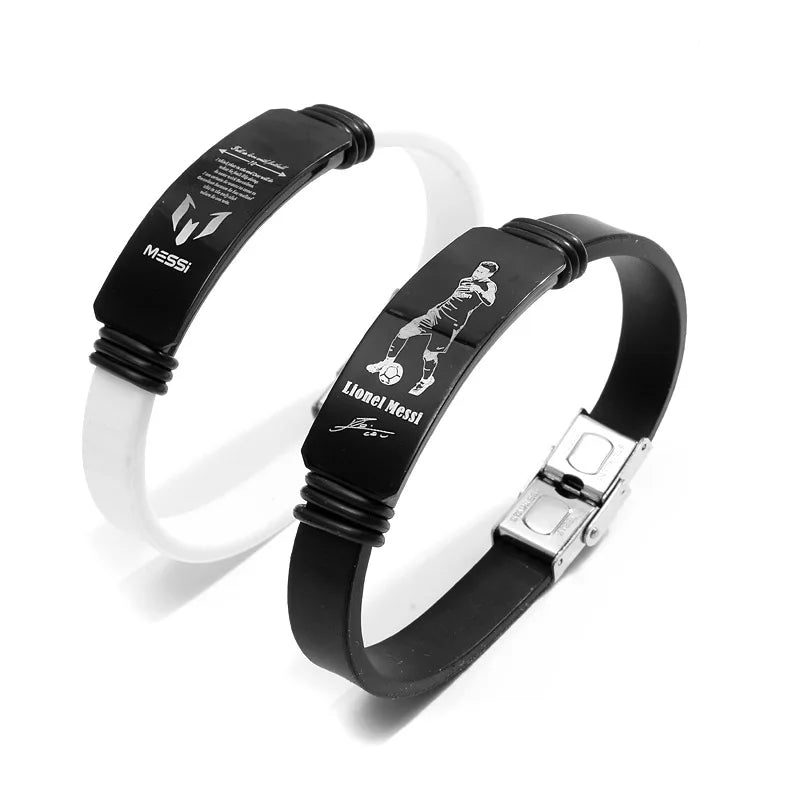 Football Star Player Messi Bracelet Stainless Steel Adjustable