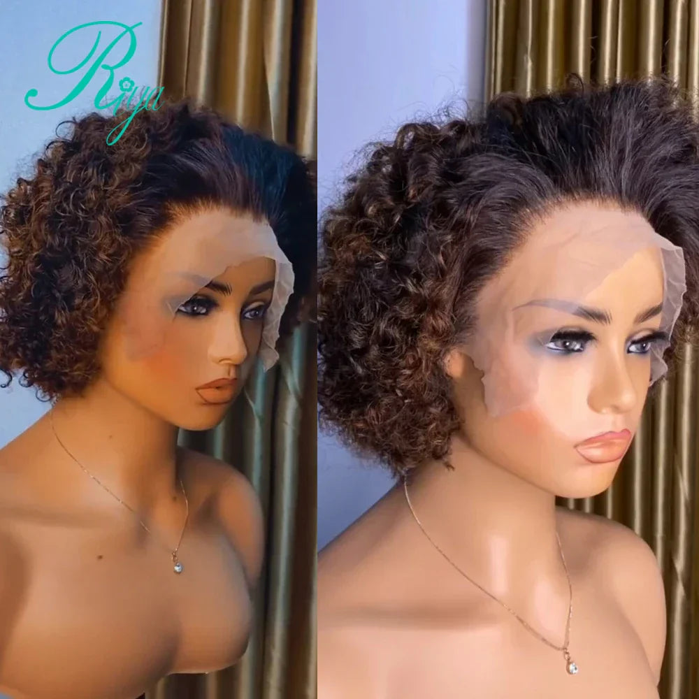 Short Pixie Bouncy Curly Bob Cut 13x4 Lace