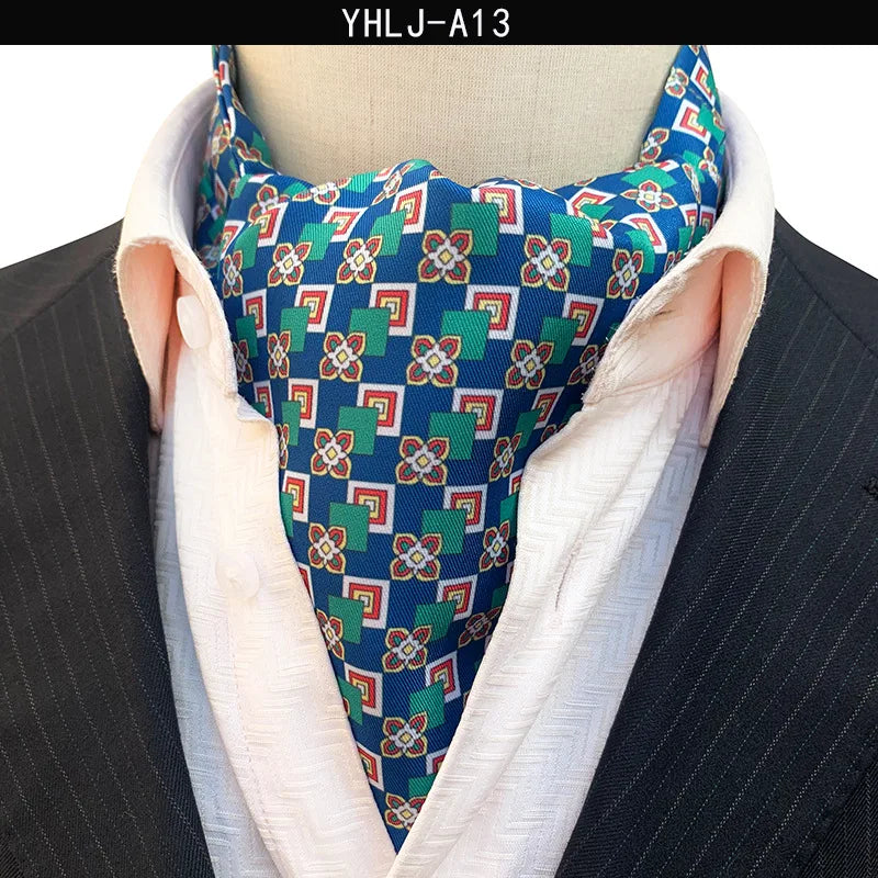 Men Vintage Polka Dot Wedding Formal Cravat Ascot