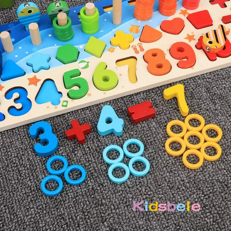 Kids Montessori Math Toys For Toddlers Educational Wooden
