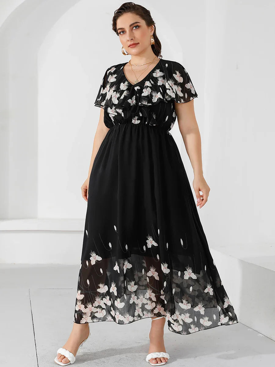 Plus Size Casual Women's Dresses 2023 Summer Ruffles
