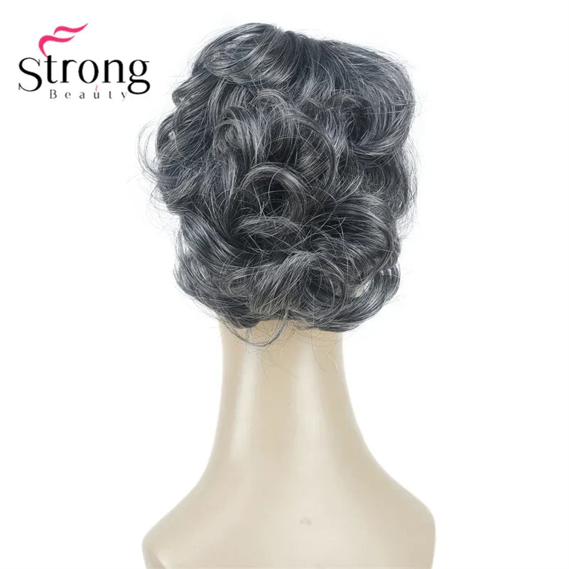 StrongBeauty Silver Short Natural Wave Ponytail Hair Extension