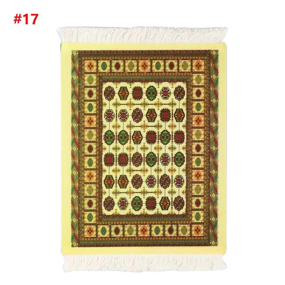 Persian Mini Woven Rug Mat Mousepad with Fring