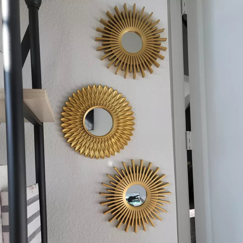 Gold Mirrors for Wall Decor Set of 3