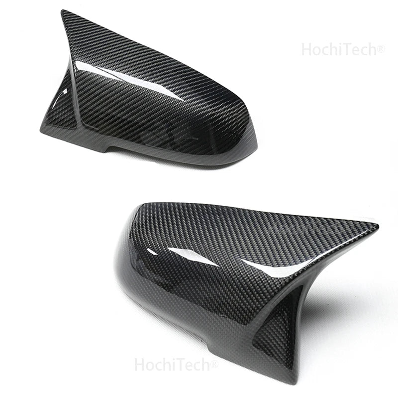 2 pieces Rearview Mirror Cover Cap Carbon Black