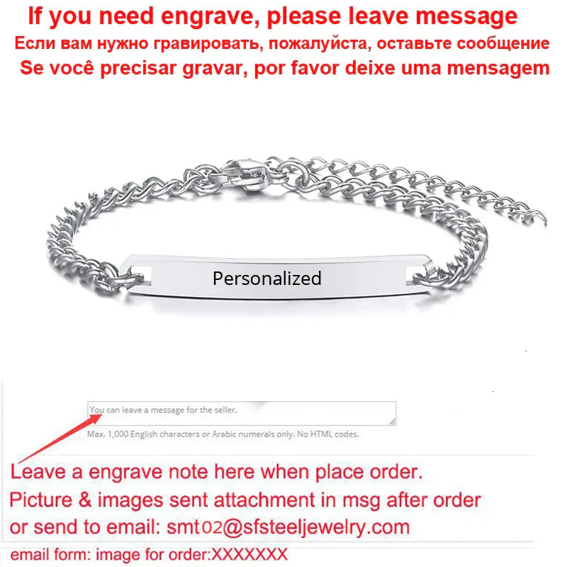 Personalize Baby Name Bracelet Figaro Chain Smooth Bangle