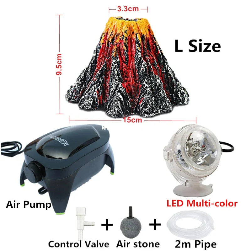 Volcano Stone Aquarium Decoration Fish Tank Bubble Volcano