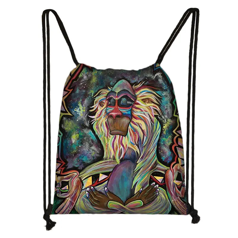 Mandala / Hamsa Fatima Hand/ Buddha Lotus Flower backpack woman Drawstring Bag girls Storage Bag Ladies travel bag